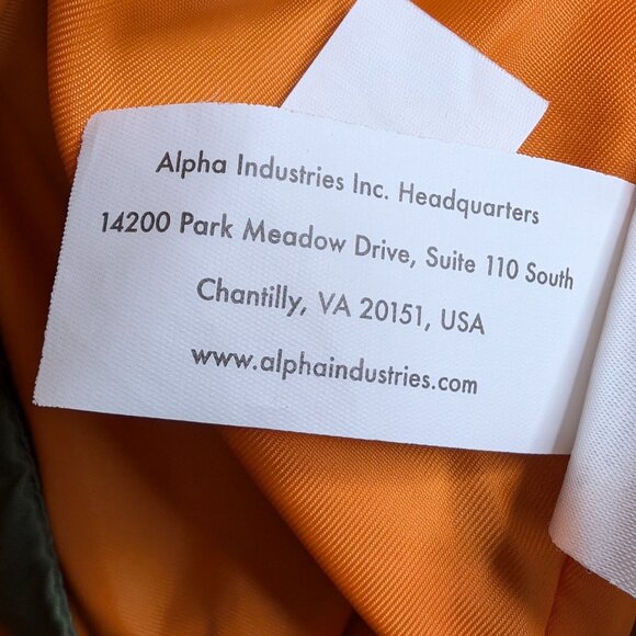 ALPHA INDUSTRIES SEAFARER anorak Sz S SAGE & ORANGE REMOVE B4 FLIGHT HIGH END !! - Picture 13 of 16